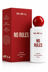 BA BE LL No Rules Eau de Parfum 50ml bottle with its red packaging box, displayed on a clean white background.