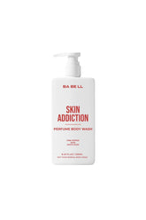 Skin Addiction perfume body wash 250ml bottle by Babell, white pump bottle on a plain background.